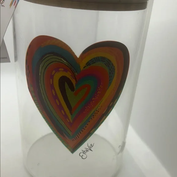 Ella Vee Heart Design Glass Jars Storage & Organization